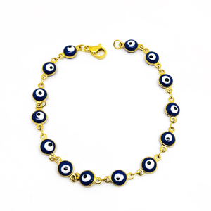 Olivia Nouveaux Produits Femmes Bleu Marine Style Œil Bracelet Perles Délicates Bijoux Or Multicolore Bracelet Oeil Mal - Product Image 1
