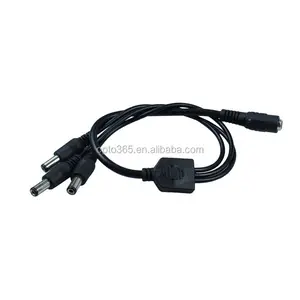 Divisor de câmera de chumbo de 2.1mm x 5.5mm, divisor de cabo de alimentação dc de 3 vias e 1 psu para 3 dispositivos