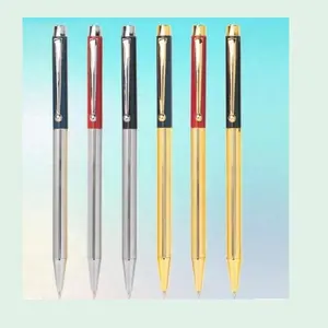 新款热卖定制商标银色或金色，用于下桶扭力式酒店薄型金属笔