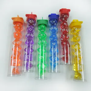 Dnd xúc xắc Bộ rõ ràng, 7 miếng Cầu Vồng Trong suốt đa diện DND xúc xắc phụ kiện đạo cụ cho RPG mtg bảng trò chơi xúc xắc - Product Image 1