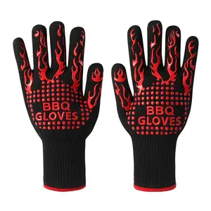 Gants de barbecue personnalisés, résistants à la chaleur extrême, 932f 1472F, en silicone, <span class=keywords><strong>pour</strong></span> la cuisine, <span class=keywords><strong>le</strong></span> <span class=keywords><strong>four</strong></span>, <span class=keywords><strong>le</strong></span> barbecue, les gants de barbecue <span class=keywords><strong>pour</strong></span> la cuisson - Product Image 1