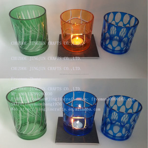 Hurrikan kerzenhalter aus glas/rot, blau, grün, gelb gefärbte bunte hurrikan glas kerze holer, kerzenlampe - Product Image 3