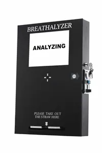 smart vending breathlyzer com moedeiro bafômetro de la venta con LCD TV Alcoholímetro de la máquina