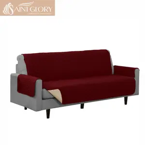 Elastic Stretch Reversible Sofa Covers Microfiber Furniture Protector PVC Bag Polyester Microfiber Fabric 100% Polyester Plain