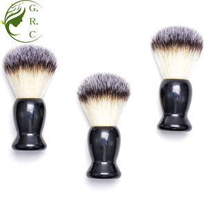Kendi logo hiçbir adedi sentetik kıl saç ABS kolu tıraş sakal fırça krem porsuk Vegan sentetik erkek tıraş fırçası - Product Image 3