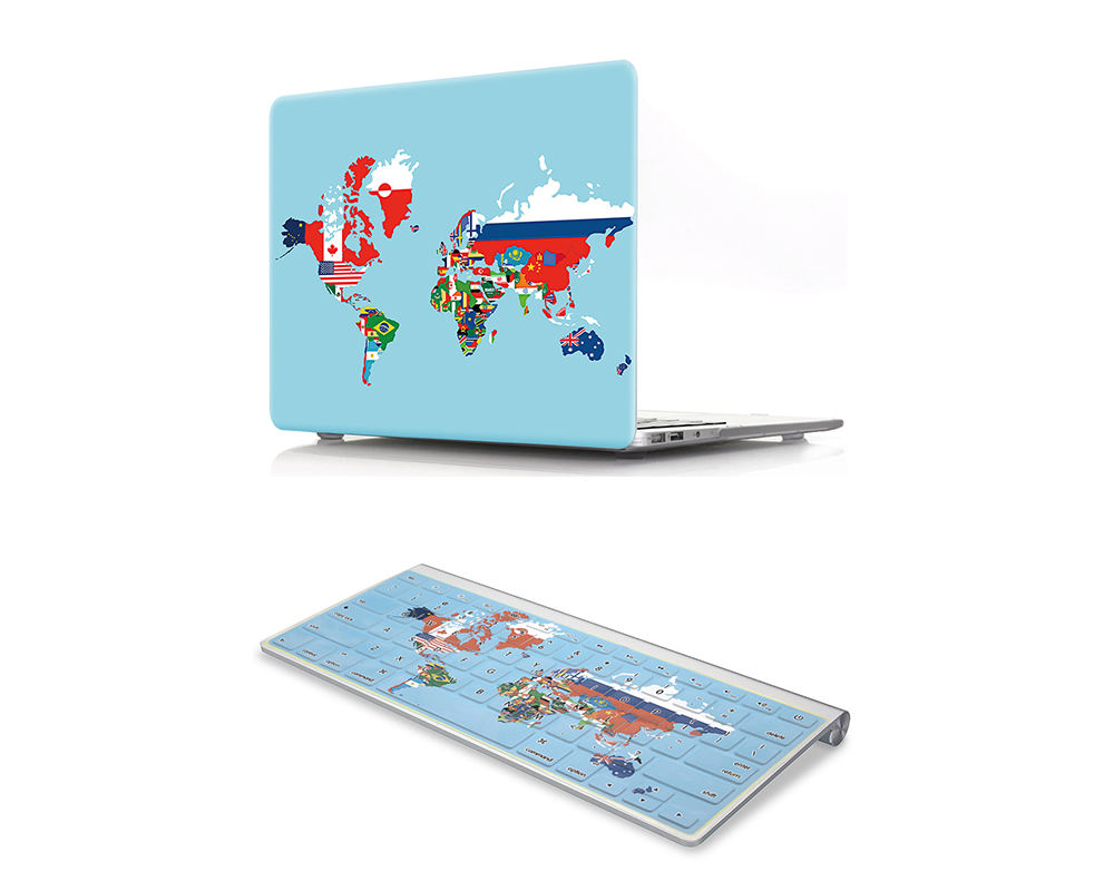 Carte du monde drapeau-multicolore