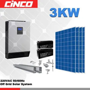 3kw Casa Sistema De Painel Solar para câmera de CFTV, instala o telhado de iluminação 220 v de saída