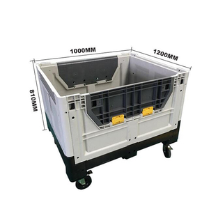 Đóng mở hộp Pallet với bánh xe Stackable nhựa 700L PE 100 lít nhựa lưu trữ hộp ISO gấp hộp rắn 4 cách nhập 1T - Product Image 5