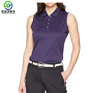 कस्टम के लिए नमी wicking स्लिम फिट बिना आस्तीन गोल्फ पोलो टी शर्ट महिलाओं