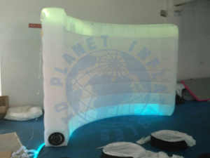 Nuevo diseño, 2 colores diferentes, cabina de fotos inflable, pared curvada, iluminación de cabina de fotos, Fondo de pared para decoración de escenario - Product Image 6
