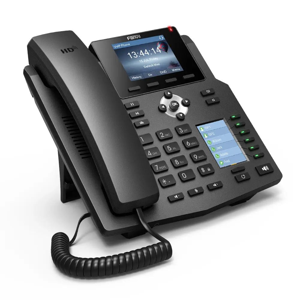 FanvilX4GギガビットイーサネットPoeHDビデオSIP VOIP IP電話 (4本の一口回線付き)