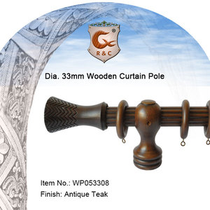 Moderna Asta per Tende in Legno di Palissandro Scanalato per Decorazione Domestica - Product Image 4