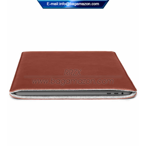 Manica per <span class=keywords><strong>Macbook</strong></span> Manica In Pelle di lana di Cuoio Del Computer Portatile Del Manicotto Del Sacchetto OEM di Fabbrica - Product Image 5