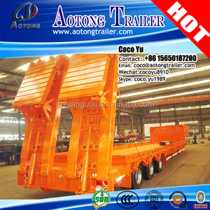 QINGDAO AOTONG 2 tamaño opcional semi camión <span class=keywords><strong>de</strong></span> <span class=keywords><strong>dos</strong></span> <span class=keywords><strong>ejes</strong></span> <span class=keywords><strong>de</strong></span> servicio pesado <span class=keywords><strong>ejes</strong></span> cama baja remolque <span class=keywords><strong>para</strong></span> la venta - Product Image 3
