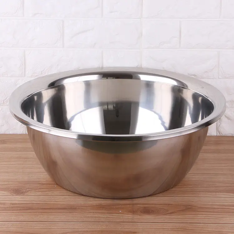 Manufacture Big Size Stainless Steel Wash Basin Different Sizes Food Storage Mixing Bowl
