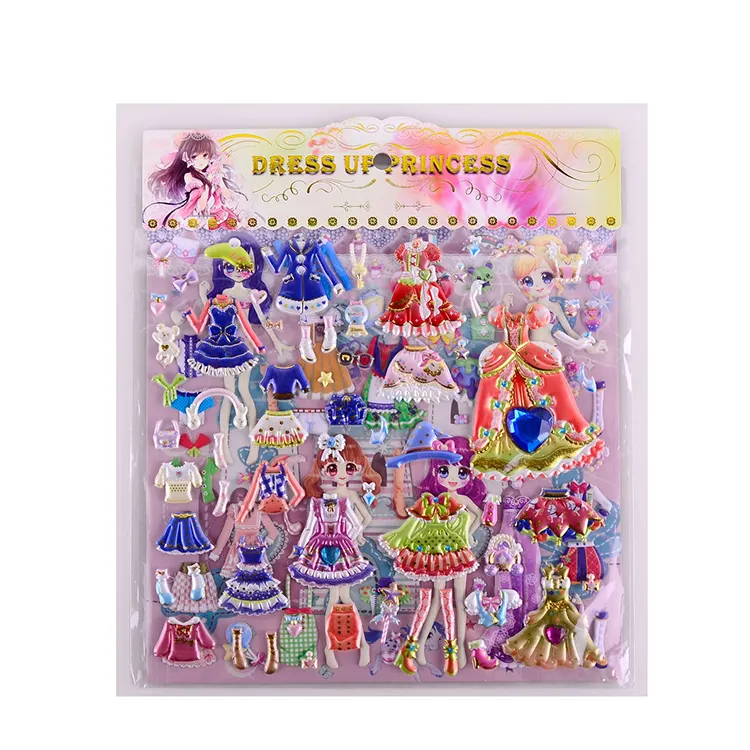 Myway adesivos de personagens da princesa, esponja 3d, desenhos animados personalizados, inchado
