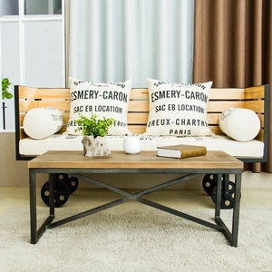 Sofá de madera con ruedas para restaurante, mueble de 3 asientos con silla de madera, asientos de cafetería, pedido personalizado - Product Image 2