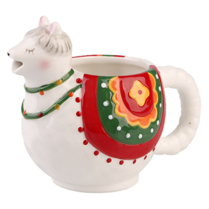 Pichet à lait en céramique Père Noël de Noël avec poignée pour café, lait et eau - Product Image 5