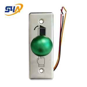 Bouton de sortie en acier inoxydable à tête verte pour contrôle d'accès - Product Image 1