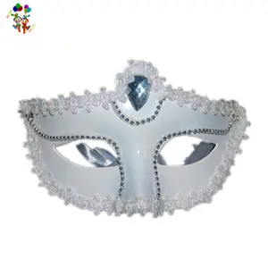 Bling Венецианский костюм белого цвета маскарад маски для вечеринок со стразами HPC-2117