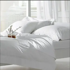 Cotton Fabric Plain Wholesale Plain White Undyed Cotton Sheeting Fabric Hotel Bedlinen Fabric