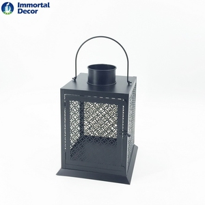 हाउस धातु लालटेन काले रंग के सेट 3 pcs - Product Image 2