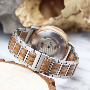 Customize Fashion Mechanical <strong>Watch</strong> Wrist Men <strong>Women</strong> Stainless Steel Brand Automatic Wood <strong>Watches</strong> - Product Image 5