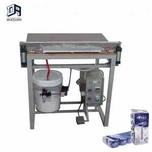 Semi Automatic Toilet Tissue Roll Wrapper Packing Machine Bag Sealer with Trimmer