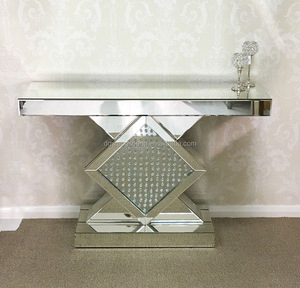 Mesa de salón de <span class=keywords><strong>consola</strong></span> de <span class=keywords><strong>cristal</strong></span> flotante con espejo veneciano contemporáneo - Product Image 6