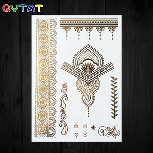 คุณภาพแบบกำหนดเอง Metallic ชั่วคราว Tattoo Golden Tattoo สติกเกอร์แฟลช Tattoo/ Tatoo/ Tatto/ Tato - Product Image 3