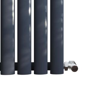 SUN-R10A Anthracite Dọc Hình Bầu Dục Cột Tản Nhiệt Đơn Bảng Điều Khiển Đôi Thiết Kế Tản Nhiệt - Product Image 3