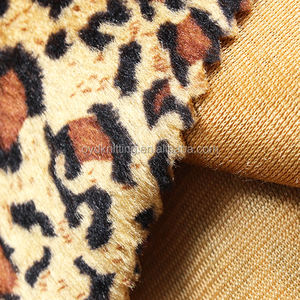 <strong>Tiger</strong> skin <strong>printed</strong> design 100% polyester velvet velboa <strong>fabric</strong> knitted factory soft - Product Image 5