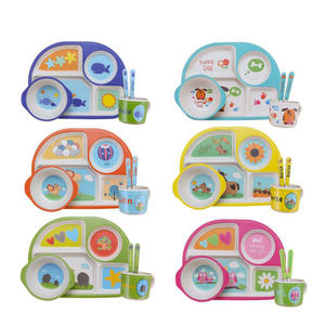 Juego de vajilla ecológica de fibra de bambú para niños, juego de vajilla de dibujos animados, 5 piezas - Product Image 2