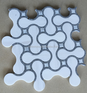 Mosaic Patter Waterjet Marble Mosaic, Thiết Kế Sàn Đá Cẩm Thạch Hiện Đại - Product Image 3