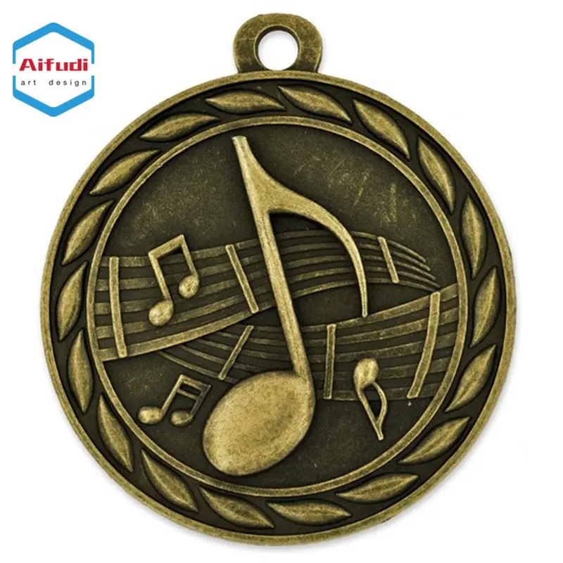 Gold Silber Bronze benutzer definierte Metall Blank Casting Musik Award Medaille mit Band