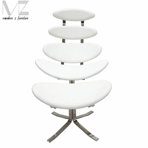 Moderne en acier inoxydable pivotant inclinable chaise longue corona et pouf - Product Image 3