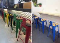 Offre Spéciale Vintage Haute En Bois Chaise de Tabouret De Bar en Métal