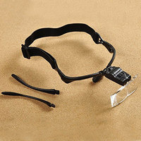 Loupe de bijoutier professionnelle à 5 lentilles avec 2 LED, support et bandeau interchangeables