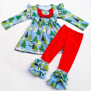 Conjunto Navideño de Algodón para Bebés y Niños Pequeños, Pantalones con Volantes Rosas, Ropa de Invierno para Niños, Fabricante de Ropa, Conjuntos Navideños para Niñas - Product Image 6