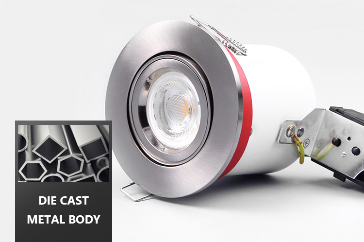 Europe Standard Fire Rated Downlights GU10 50000hr Life Span