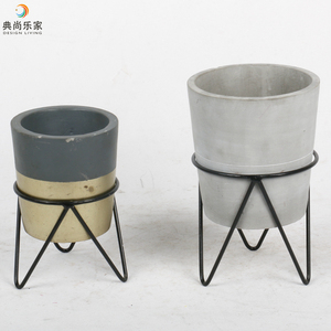 콘크리트 화분 금형, 금속 꽃 스탠드 냄비 홀더와 콘크리트 재배자 - Product Image 5