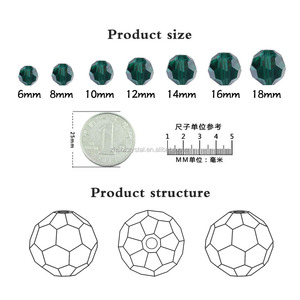 PUJIANG Beschichtung Brio lette Kristallglas Fußball Perlen Lose Perle für die Schmuck herstellung - Product Image 2
