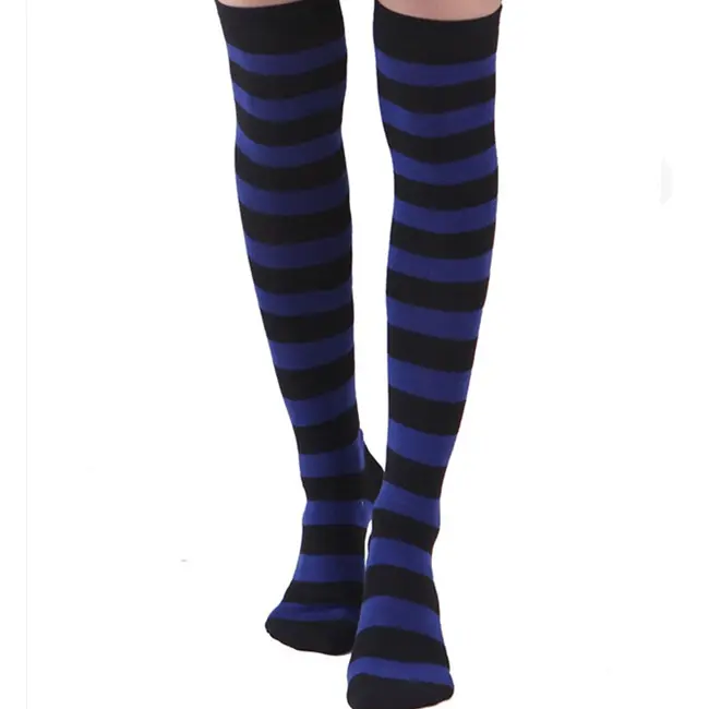 New Fashion Women's Girl Long Over Knee Stripes Socks  Thigh High Soft Cotton Fancy Knee High Socks
