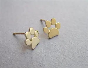 Moda lindo pata pendientes para las mujeres bijoux joyería Piercing, cepillado de perro y de gato impresión pendientes oorbellen