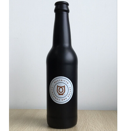 330ML Glass Bright Black Beer Bottle Wine bottles Juice bottles With Customized Printing