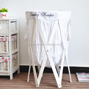 Đóng Mở Gỗ Vải Linen Giặt Giỏ Gấp Lưu Trữ Giặt Giặt Hamper Giỏ Quần Áo - Product Image 5