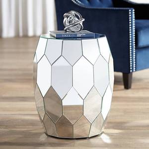 Tavolino da salotto moderno con tavolino a specchio con diamante schiacciato a piedistallo moderno - Product Image 3