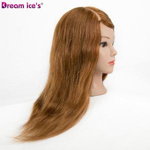 Cabeza de Maniquí de Espuma para Peluquería, Cabeza de Entrenamiento con Cabello Humano 100% Natural, Liso y Sedoso, Ondulado, 35 cm, Tamaño de Cabeza Apto para Permanente - Product Image 2