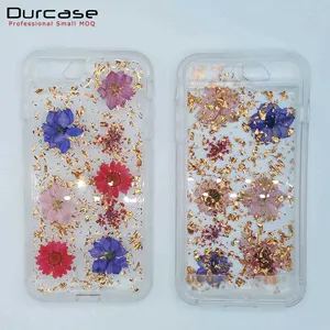 Capa de luxo personalizada para celular, flor real seca 2 em 1, compatível com iPhone 15, case em 1