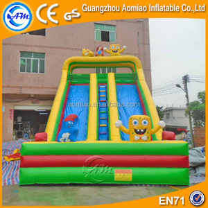 SpongeBob inflatable double lane you slip slide, giant inflatable giant slide - Product Image 1